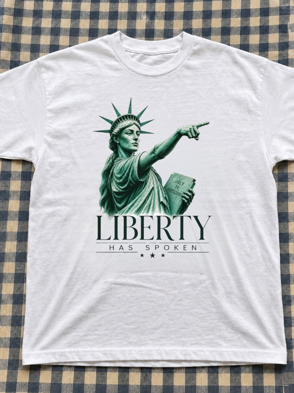 Liberty Graphic White Men’s T-Shirt Style Vintage